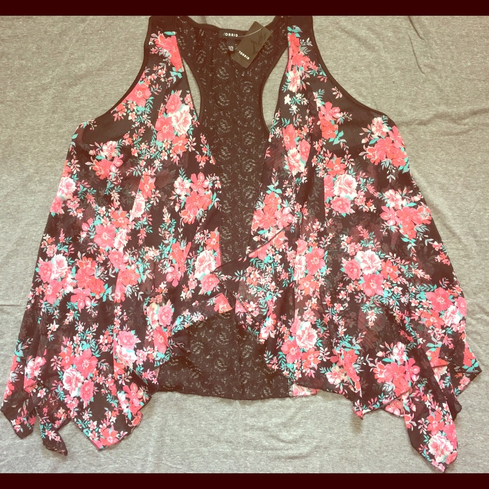 🔥NWT Floral & Lace Cardigan 🔥